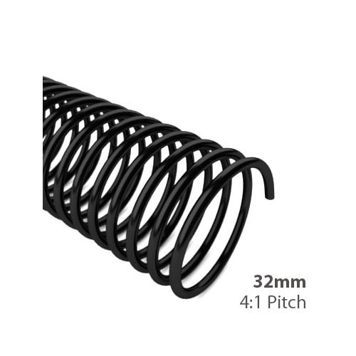32mm 4:1 Pitch Spiral Binding Coil - 100pk
