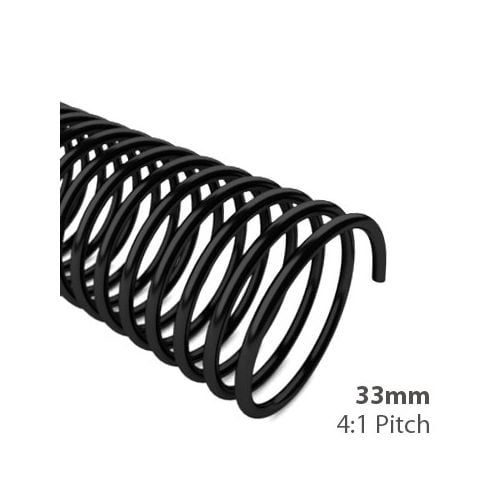 33mm 4:1 Pitch Spiral Binding Coil - 100pk