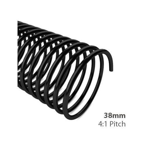 38mm 4:1 Pitch Spiral Binding Coil - 100pk