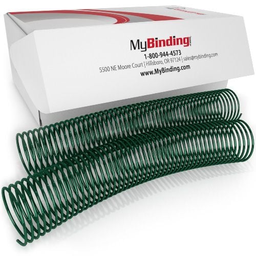 50mm Forest Green 4:1 Pitch Spiral Binding Coil - 100pk Image 1