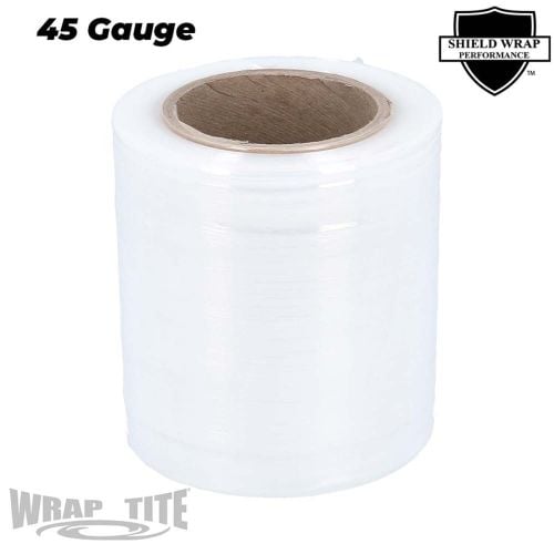 Wrap-Tite 45 Gauge 5" x 1000' Cast Narrow-Width Banding Stretch Wrap Film (Stiff, Hi-Performance) - 12 Rolls Image 1