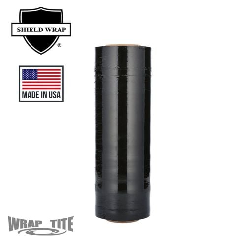 Wrap-Tite 120 Gauge Dark Black 18" x 1500' Cast Hand Stretch Wrap Film - 4 Rolls Image 1
