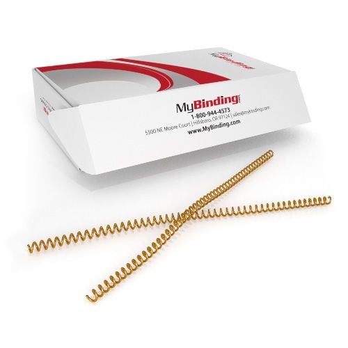 8mm Gold 4:1 Pitch Spiral Binding Coil - 100pk Image 1 8mm Gold 4:1 Pitch Spiral Binding Coil - 100pk Image 1