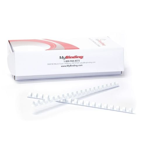 9/16 Inch White Plastic Binding Combs - 100pk Image 1