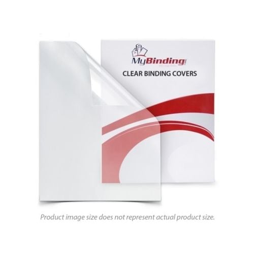 9" x 11" Clear Binding Covers - 100pk, shown in packaging with a smooth transparent cover design for document protection.