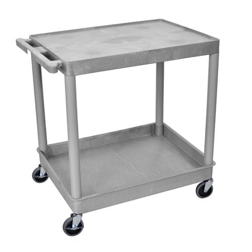 Luxor TC21-G Gray Large Top Flat and Bottom Tub Shelf Utility Cart Image 1
