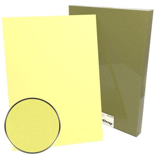 A3 Size Card Stock Covers - 100pk in a light yellow color, shown with packaging in the background.