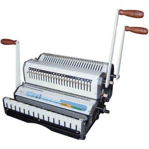 Akiles DuoMac C21 Plastic Comb and 2:1 Wire Binding Machine with dual handles for efficient bookbinding.
