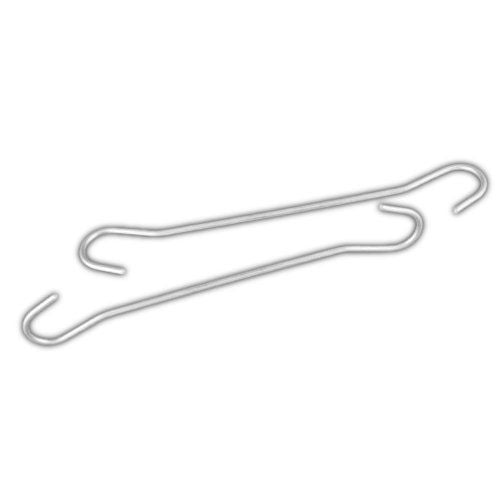 Two silver Banner Trak 6' hang rods with S-shaped hooks at both ends for secure banner hanging.