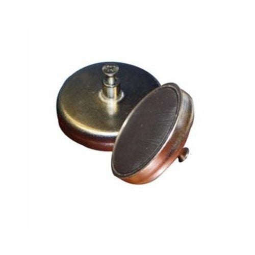 A Banner Trak Magnet Mount, showing its sturdy circular metal base with a small central post, designed for securely holding banners or signs in place.