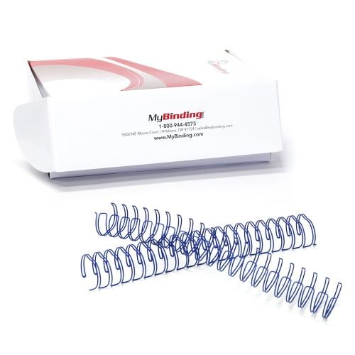 Blue 1 Inch 2:1 Pitch Twin Loop Wire - 50pk Image 1