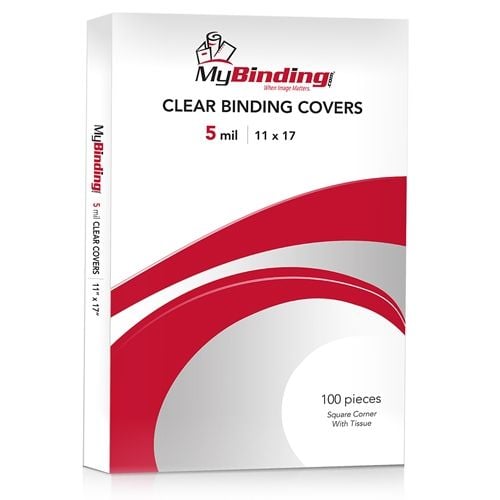 5mil Crystal Clear 11 Inch x 17 Inch Binding Covers - 100pk Image 1