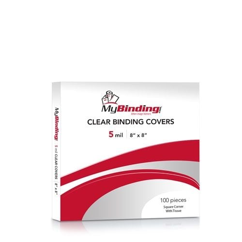 5mil Crystal Clear 8 Inch x 8 Inch Binding Covers - 100pk Image 1