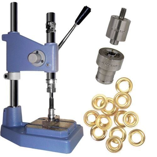 ClipsShop CSTON-1 Grommet Press Kit with #2 Self-Piercing Die and 500  Brass Grommets Image 1
