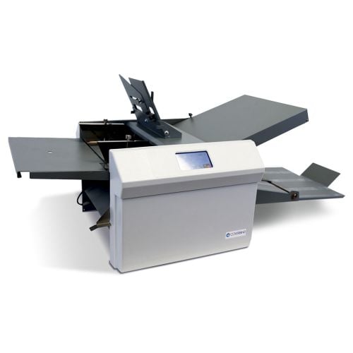 Coverbind CBPF480 Paper Folding Machine with adjustable trays and digital display for high-speed, automated paper folding tasks. Coverbind CBPF480 Paper Folding Machine with adjustable trays and digital display for high-speed, automated paper folding tasks.