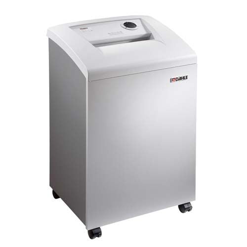 Formax OnSite FD 8502CC Cross-Cut Paper Shredder with a sleek, modern design on wheels for easy mobility.