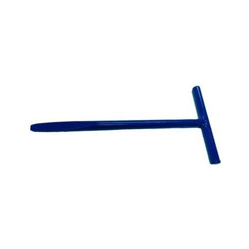 A blue Drill Drift (T-Shaped) for Style A and L Drill Bits, featuring a long, tapered shaft with a perpendicular handle for efficient tool removal.