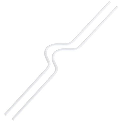 A White 10" Wire Calendar Hanger with a sturdy metal construction and a wave-shaped center, designed for securely binding and hanging calendars or other bound materials.