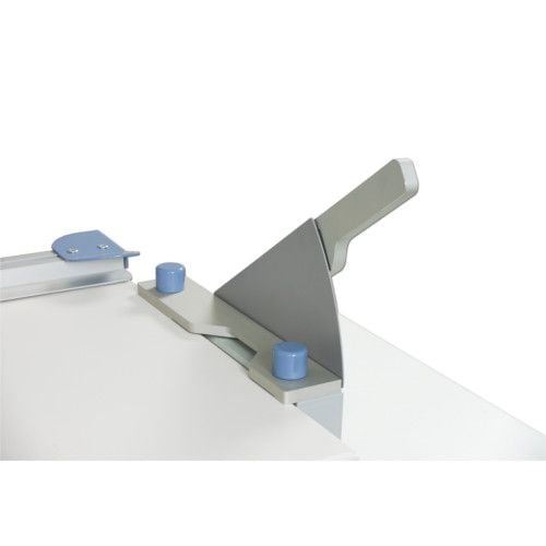 A Fastbind Ha10 Corner Cutter features a sleek manual cutting blade and adjustable guides for precise corner cutting on various paper stocks.