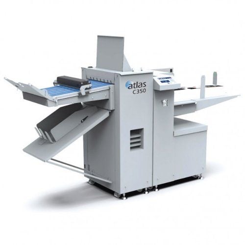 Formax Atlas C350P Automatic Creaser/Folder with 2nd Creaser/Perforation Kit and Pile Feeder for efficient and precise paper handling.