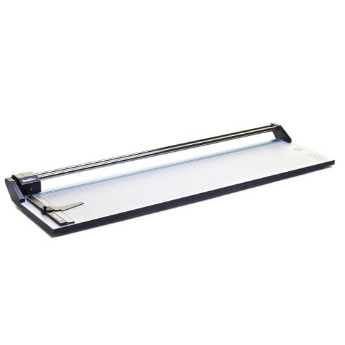 RotaTrim 42" Professional Rotary Cutter with a precision cutting rail and measurement grid for accurate trimming of large-format materials.