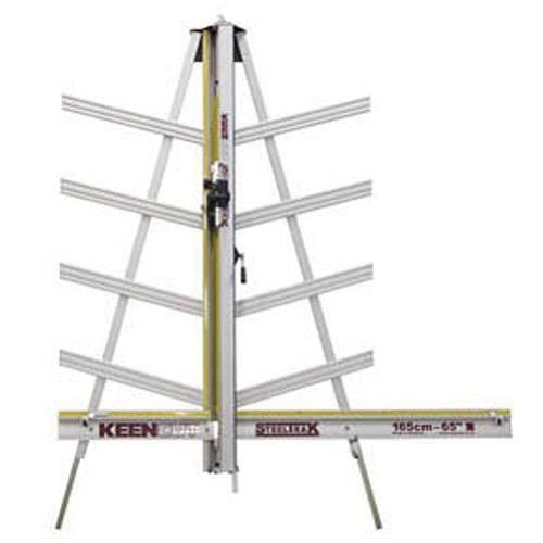 Keencut SteelTrak 65 Vertical Substrate Cutter with a sturdy aluminum frame and adjustable cutting guide for precision cutting of various materials.