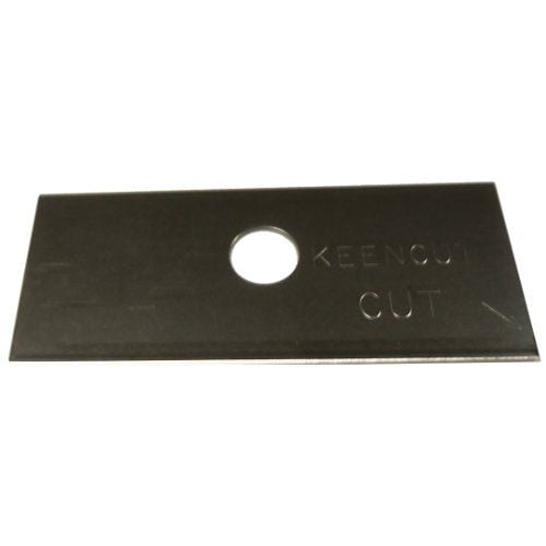 Close-up image of a Keencut Tech D .012 Blade with a center hole, designed for precision cutting.