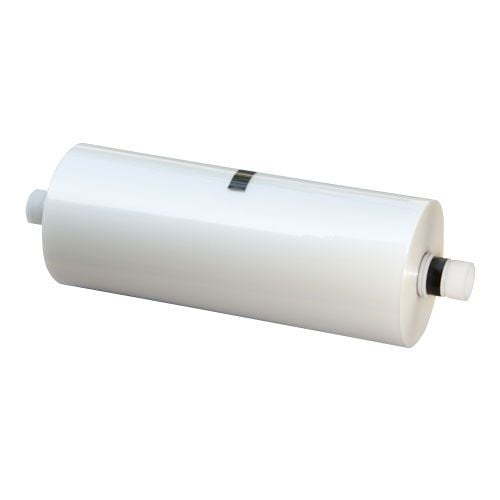 A Fujipla Release Liner for One-Sided Lamination, featuring a cylindrical white roll with connectors on both ends.