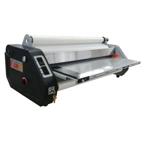 FuseFX Standard 27" School Roll Laminator with a sleek black design and large rollers for efficient lamination of educational materials.