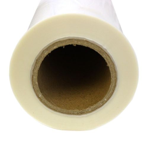 A roll of GBC Arctic Gloss (3" Core) film, showing the open cardboard core and the glossy outer layer. A roll of GBC Arctic Gloss (3" Core) film, showing the open cardboard core and the glossy outer layer.