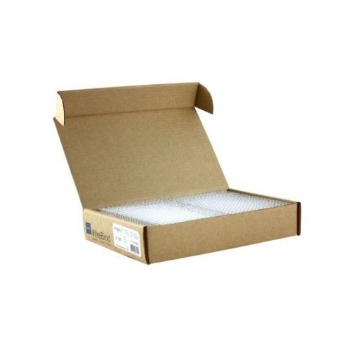 Open box of GBC Premium White 3:1 Twin Loop Wire with coils neatly arranged inside.