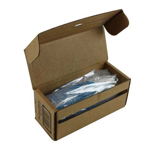 Open cardboard box containing GBC Shredmaster Shredder Bags for 900 - 2000 Series, with plastic bags neatly packaged inside.