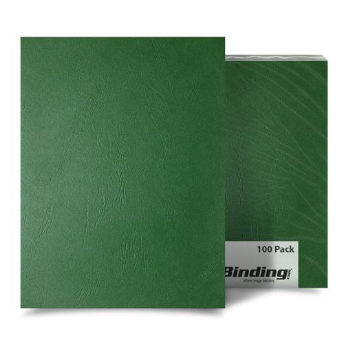 100-pack Hunter Green Grain Binding Covers with a textured finish, ideal for professional document presentation.