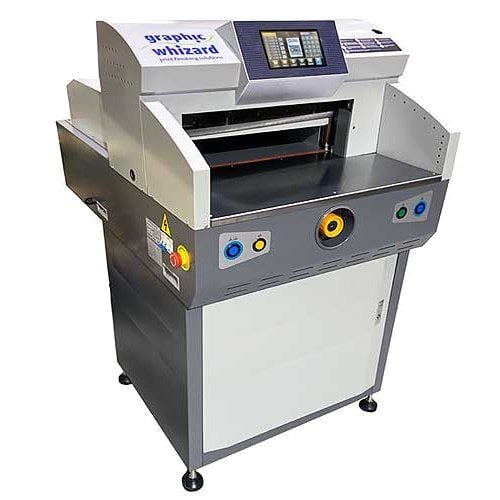 Graphic Whizard FL 460Z 18.1" Programmable Electric Paper Cutter with digital control panel and safety features.
