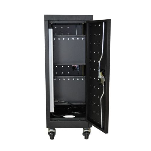 The Luxor 16 Tablet and Laptop Charging Cart offers secure storage and efficient charging for up to 16 devices, ideal for schools and offices.
