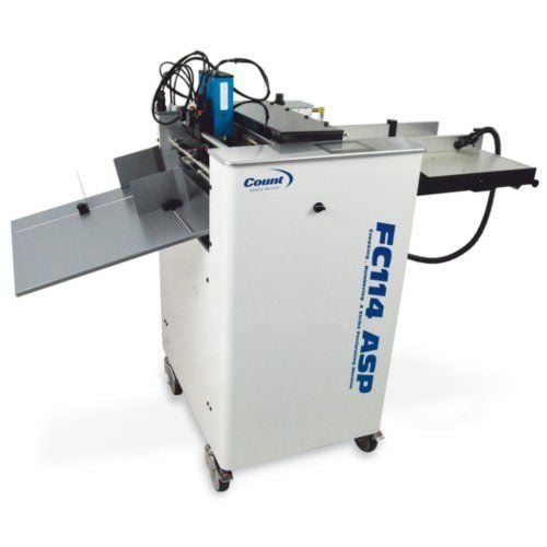 Count FC114ASP Digital Creasing/Numbering/Strike Perforating Machine featuring a compact design and advanced functionality for professional finishing tasks.