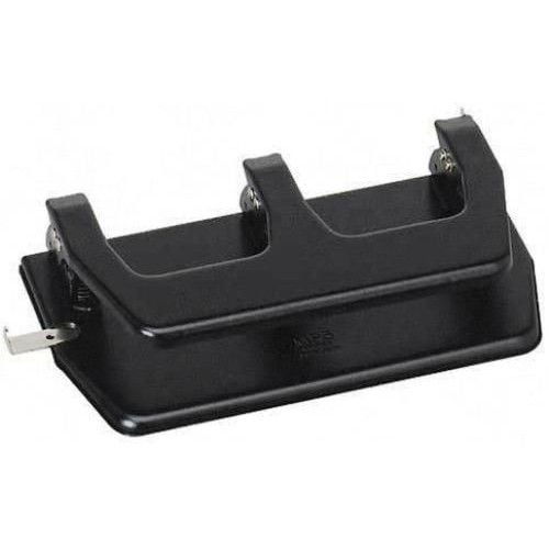 Black Master MP3 Hole Punch by Martin Yale, featuring a sturdy two-hole punching mechanism with a sleek, durable design.