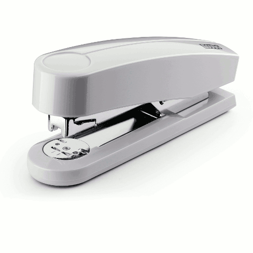 A Novus B4 Compact Executive Professional Stapler - Grey, featuring a sleek design and durable build.
