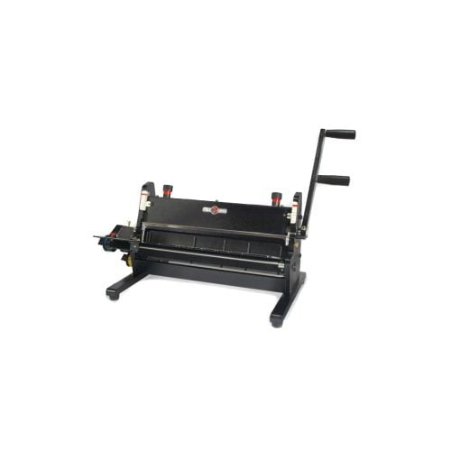 The Rhin-O-Tuff Onyx HD8370 14" Semi-Automatic Wire Inserter and Closer, featuring a robust black design with dual handles for efficient wire binding operations.