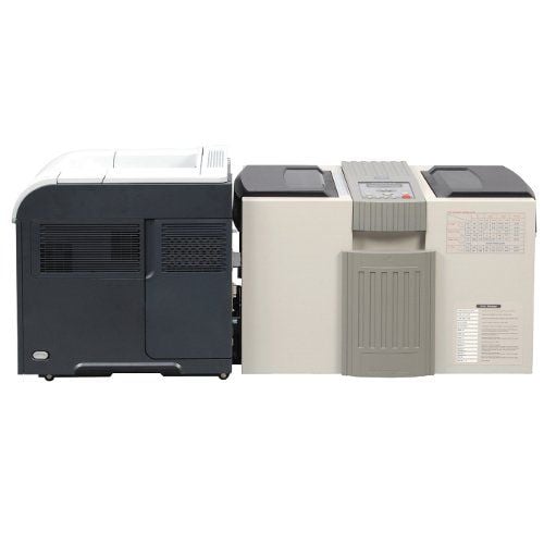 Paitec IM8500 In-line Pressure Sealer seamlessly integrated with a printer, designed for high-volume, efficient document sealing.