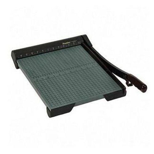 Premier Heavy Duty 18" Wood Paper Trimmer with a sturdy grid surface and long cutting arm for precise paper trimming.