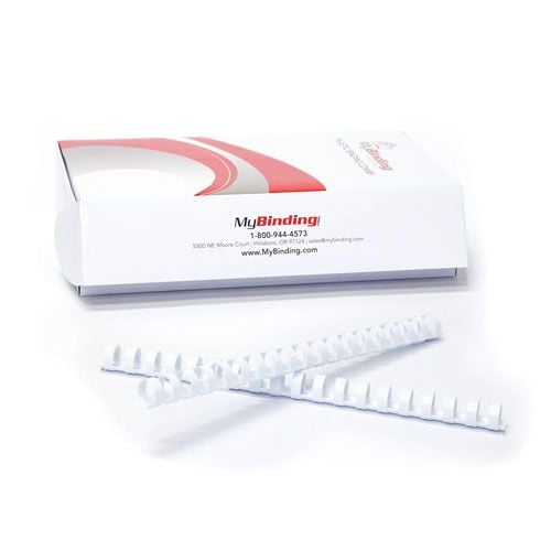 1-1/8 Inch White Plastic Binding Combs - 50pk Image 1