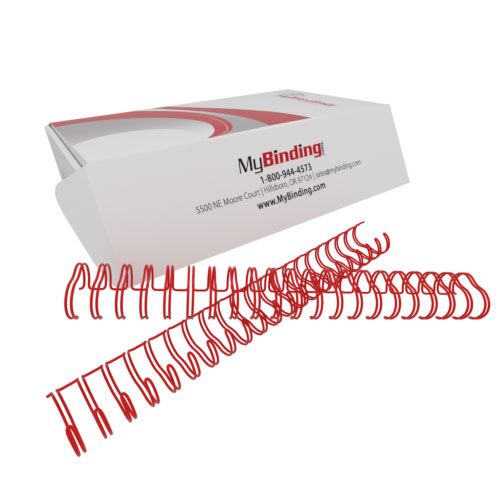 Red 3/4 Inch 2:1 Pitch Twin Loop Wire - 50pk Image 1