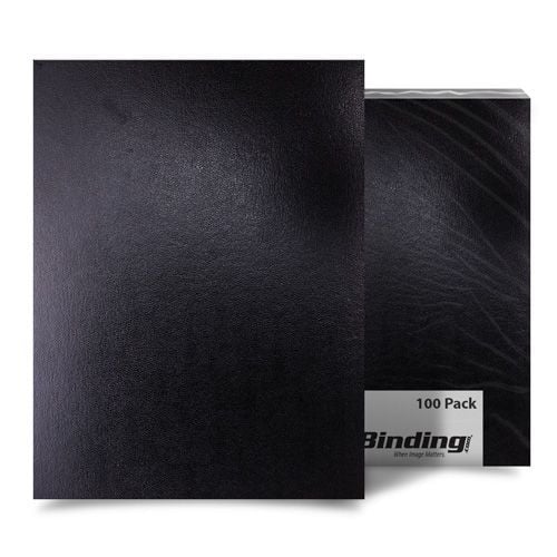 Black Sedona 17pt Premium Leatherette Covers in a 100-pack, showcasing a smooth, leather-like textured finish for professional binding.