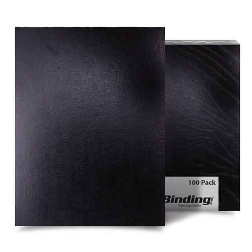 Black 8.75" x 11.25" Regency Leatherette Vinyl Covers in a 100-pack, ideal for professional document binding and presentations.