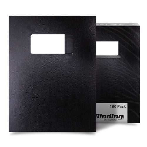Black 8.5 Inch x 11 Inch Regency Leatherette Covers with Windows Image 2