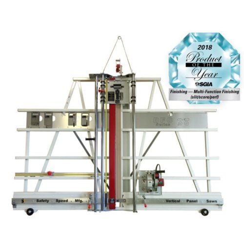 The Safety Speed DFC-H5 64" Vertical Panel Saw and Dust Free Cutter Combo, an award-winning, multi-function finishing tool designed for safe, efficient vertical cutting.