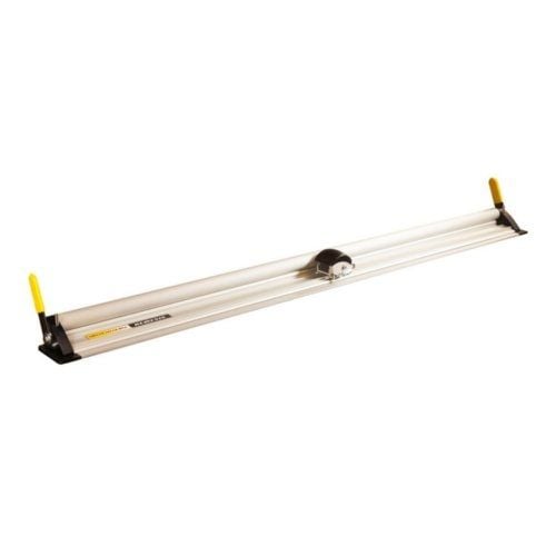 Safety Speed Nemesis 100 Integrated Large Format Desktop Cutter with aluminum frame and ergonomic yellow handles for precise, professional cutting.