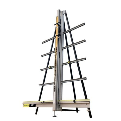 Safety Speed SSC 250A Dust-Free 98" Vertical Substrate Cutter with a sturdy A-frame design for precise, dust-free cutting of large materials.