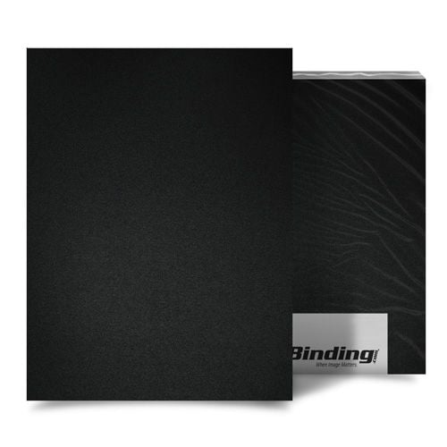Black 12mil Sand Poly Binding Covers with a smooth, durable texture, used for protecting and presenting bound documents.